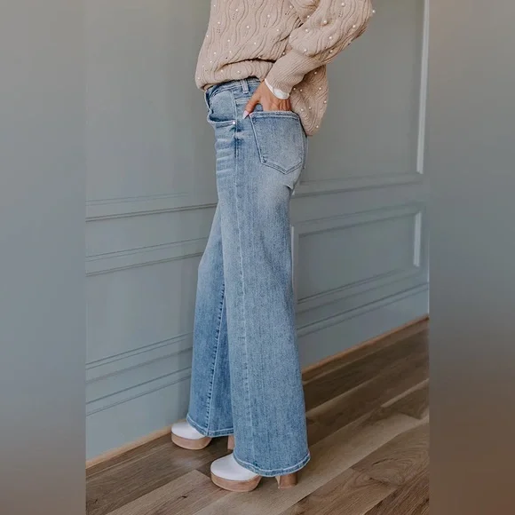 RISEN Midrise Wide Leg Jean 🆕 NWT - Picture 4 of 5